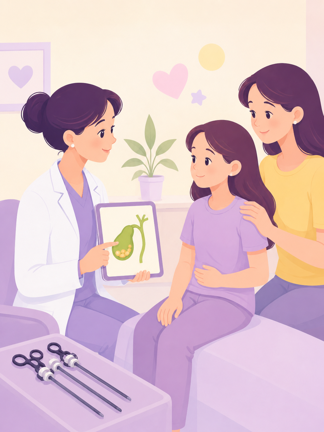 Adolescente conversando com médico em consultório acolhedor